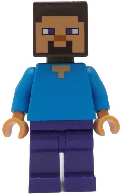 Steve - Dark Purple Legs, Nougat Face, LEGO onderdeelnummer min199