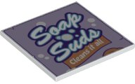 Tegel 6 x 6 met Onderbuizen met 'Soap Suds Cleans it all' Pattern, LEGO onderdeelnummer 10202pb023
