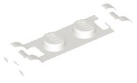 Plaat, Aangepast 1 x 2 met Staafgrepen aan Uiteinden, LEGO onderdeelnummer 18649