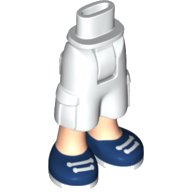 Mini Doll Hips and Trousers Cropped Large Pockets, Light Nougat Legs and Dark Blue Sneakers Pattern - Thick Hinge, LEGO onderdeelnummer 25727c00pb03