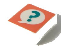 LEGO onderdeel Tile 1 x 1 with Dark Turquoise Question Mark in Speech Bubble on Coral Background Pattern 3070pb156