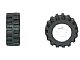 Wheel 8mm D. x 6mm with Black Tire 15mm D. x 6mm Offset Tread Small - Band Around Center of Tread (4624 / 87414), Wit (White), LEGO onderdeelnummer 4624c06