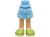 Mini Doll Hips and Shorts with Molded Medium Tan Legs and Printed Lime Shoes with White Laces, Soles and Socks Pattern - Thin Hinge, LEGO onderdeelnummer 1826cc00pb004