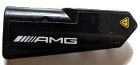 Technic, Panel Fairing #21 Very Small Smooth, Side B with White 'AMG' Logo and Yellow Electricity Warning Triangle Pattern (Sticker) - Set 42165, LEGO onderdeelnummer 11946pb106