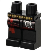 Hips and Legs with Gold Belt, Red Sash and Silver Buckles Pattern, LEGO onderdeelnummer 970c00pb0054