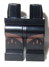 Hips and Legs with Reddish Brown Ovals and Curved Markings Pattern, LEGO onderdeelnummer 970c00pb0351
