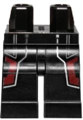 Hips and Legs with Silver and Dark Red Coattails Outline Pattern (Ant-Man), LEGO onderdeelnummer 970c00pb0406
