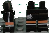 Hips and Legs with DFB Logo with 4 Stars, Nougat and White Stripes, Lines on Sides Pattern, LEGO onderdeelnummer 970c00pb0543