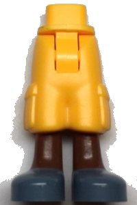 LEGO onderdeel Mini Doll Hips and Trousers Cropped Large Pockets, Reddish Brown Legs, Sand Blue Shoes Pattern - Thick Hinge 25727c00pb10