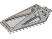 Windscreen 8 x 4 x 2 with 2 Studs and Bar Handle with Light Bluish Gray Cockpit Window Frames with Lines Pattern, LEGO onderdeelnummer 21849pb05