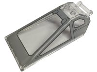 Windscreen 8 x 4 x 2 with 2 Studs and Bar Handle with Light Bluish Gray Cockpit Window Frames with Dark Bluish Gray Lines Pattern, LEGO onderdeelnummer 21849pb09