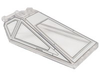 Windscreen 8 x 4 x 2 with 2 Studs and Bar Handle with White Cockpit Window Frames, Long Side Windows and Detail Lines Pattern, LEGO onderdeelnummer 21849pb10