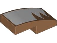 Slope, Curved 2 x 1 x 2/3 with White Fur Pattern Model Left Side, LEGO onderdeelnummer 11477pb188L