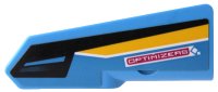Technic, Paneel Bekleding #21 Zeer Klein Glad, Zijde B met 'OPTIMIZERS', Zwart en Geel Strepen Patroon (Sticker) - Set 42095, LEGO onderdeelnummer 11946pb038