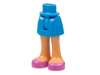 Mini Doll Hips and Skirt with Molded Nougat Legs and Printed Dark Pink Open Top Shoes Pattern - Thin Hinge, LEGO onderdeelnummer 35216ac00pb006