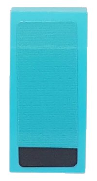 Schuin, Gebogen 2 x 1 x 2/3 met Zwarte Streep op Medium Azuurblauw Achtergrond Patroon Model Rechterkant (Sticker) - Set 76898, LEGO onderdeelnummer 11477pb099R