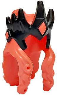 Minifigure, Hair Long Wavy with Bun with Molded Black Crown, Band and Wings Pattern, LEGO onderdeelnummer 105039pb01