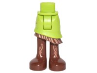 Mini Doll Hips and Asymmetric Layered Skirt, Copper Ruffle, Long Reddish Brown Boots with Copper Pattern - Thick Hinge, LEGO onderdeelnummer 20377c00pb03