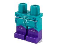 LEGO onderdeel Hips and Legs with Dark Purple Boots, Silver and Dark Purple Dots Pattern 970c00pb1160