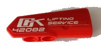 Technic, Paneel Bekleding #21 Zeer Klein Glad, Zijde B met 'OK LIFTING SERVICE 42082' Patroon (Sticker) - Set 42082, LEGO onderdeelnummer 11946pb029