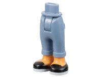 Mini Doll Hips and Trousers with Back Pockets and Cuffs with Nougat Ankles and Black Shoes with White Soles Pattern - Thick Hinge, LEGO onderdeelnummer 100937c00pb002