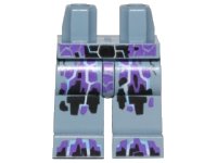 Hips and Legs with Black and Dark Purple Rock Veins Pattern, LEGO onderdeelnummer 970c00pb0674