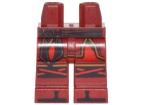 Hips and Legs with Black Sash, Armor, Red Knee Straps and Black Zoris Pattern, LEGO onderdeelnummer 970c00pb0627