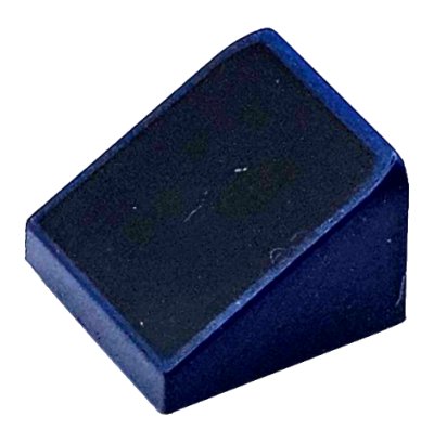 Slope 30 1 x 1 x 2/3 with Black Surface Pattern in donkerblauw, LEGO onderdeelnummer 54200pb115
