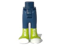 LEGO onderdeel Mini Doll Hips and Trousers with Back Pockets with Lime Boots with White Laces, Soles, and Toe Caps Pattern - Thick Hinge 92253c00pb19