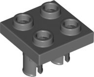 Plaat, Gewijzigd 2 x 2 met Pinnen aan Onderkant, LEGO onderdeelnummer 15092