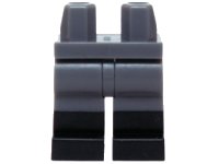 Hips and Legs with Molded Black Lower Legs / Boots  Pattern, LEGO onderdeelnummer 970c00pb0411