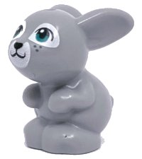 LEGO onderdeel Bunny / Rabbit, Friends, Sitting with Dark Turquoise Eyes, Black Nose and Mouth, and White Muzzle Pattern 34050pb02