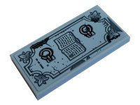 LEGO onderdeel Tile 2 x 4 with Book and Grave Pattern (Sticker) - Set 70420 87079pb0782