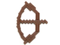 Minifiguur, Wapen Boog, Verpixeld met Pijl Gespannen (Minecraft), LEGO onderdeelnummer 18792