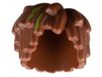 Minifigure, Hair Short Layered Mop Top with Lime Streaks Pattern, LEGO onderdeelnummer 2003pb01