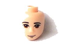 Mini Doll, Head Friends Male Large with Tan Eyes, Half Smile and Closed Mouth Pattern, LEGO onderdeelnummer 25503