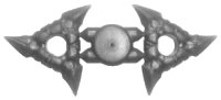Minifiguur, Wapen Werpster (Shuriken) met Gestructureerde Grepen, 2 op Sprue, LEGO onderdeelnummer 19807