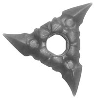Minifiguur, Wapen Werpster (Shuriken) met Gestructureerde Grepen, LEGO onderdeelnummer 19807a